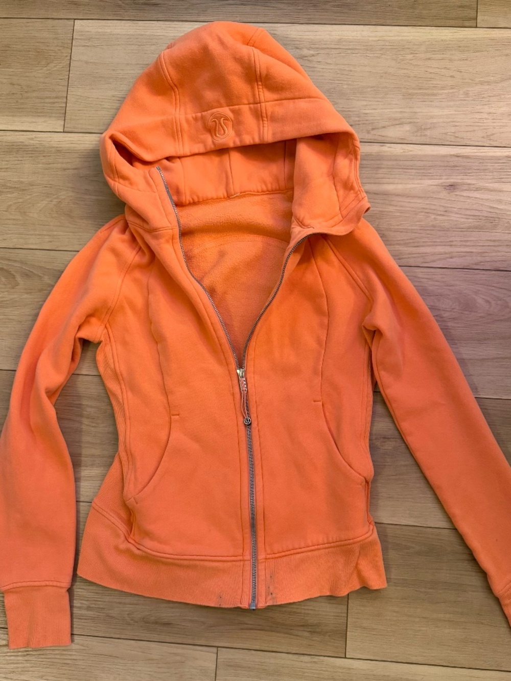 Lululemon Scuba Hoodie Full Zip Sweatshirt Peach Orange Size 6